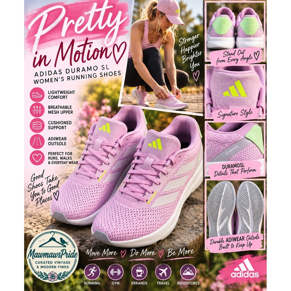 Adidas Duramo SL Womens Running Shoes Lavender Purple Neon IE7980 Size 8